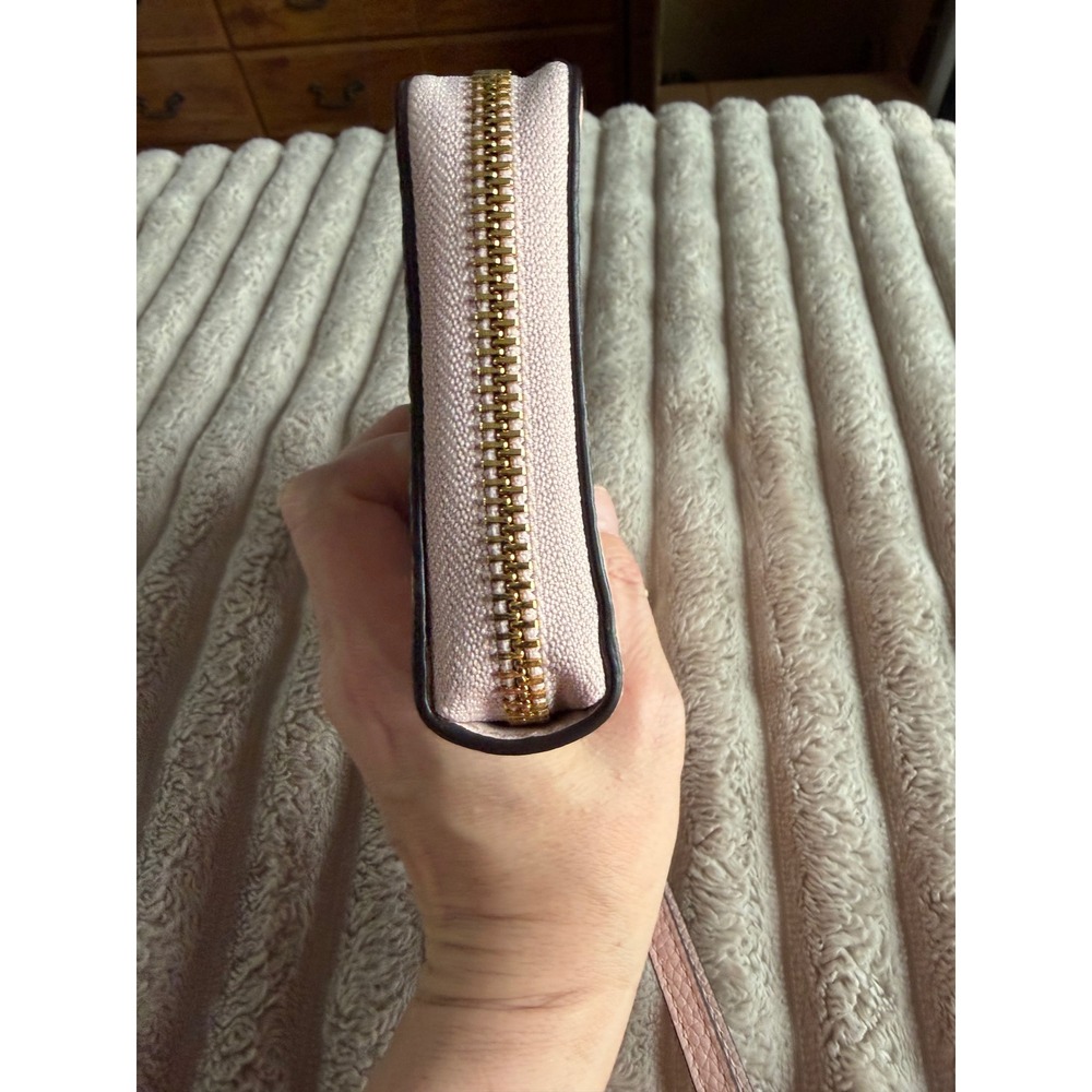 Michael Kors Jet Set Travel Large Flat Smartphone Wallet Blossom Pink Leather - Picture 11 of 13
